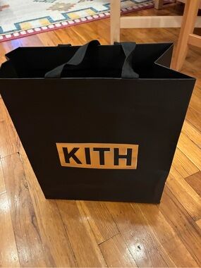 KITH Black Shopping Bag with Gold Logo Panel